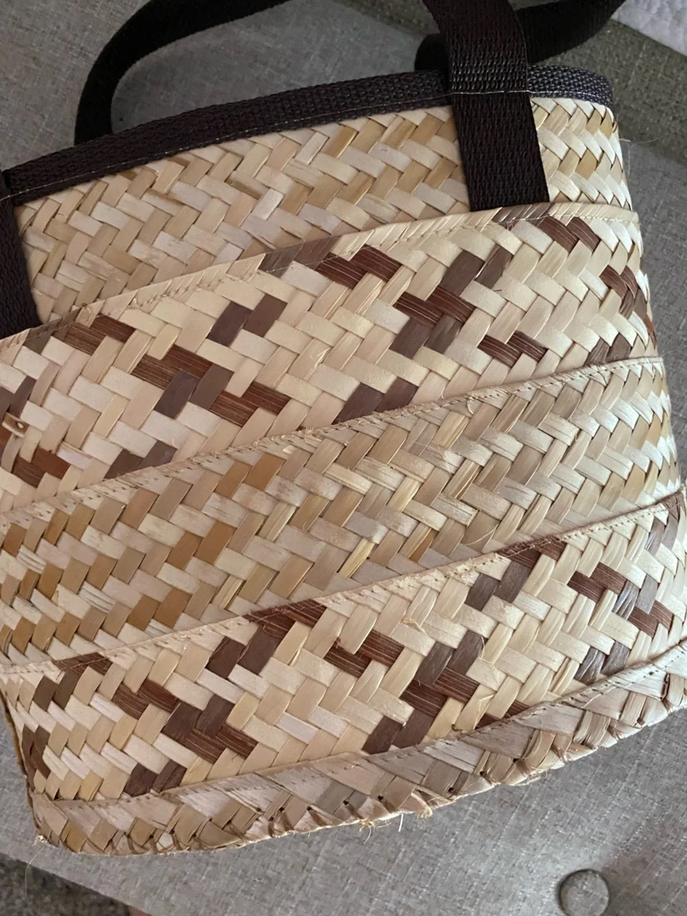 Tote Bag Straw Lined Market Casual Bag